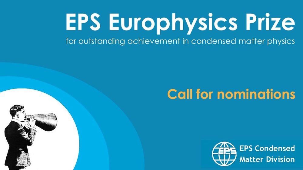 Call for nominations for the 2026 EPS Europhysics Prize