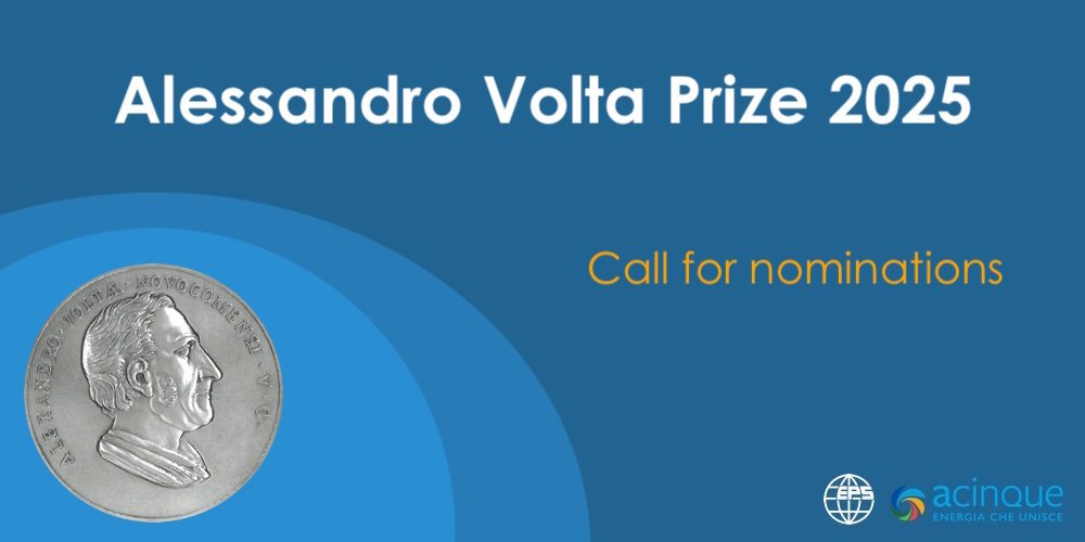 Alessandro Volta Prize: Call for nominations