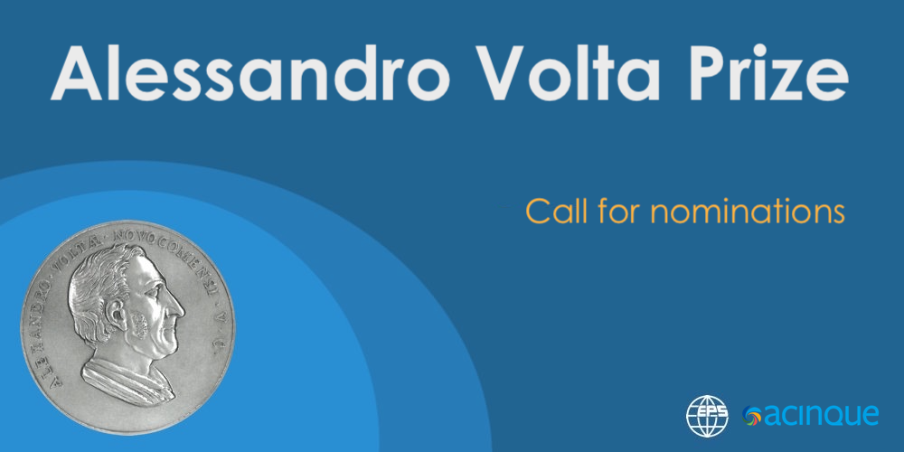Alessandro Volta Prize 2026: Call for nominations